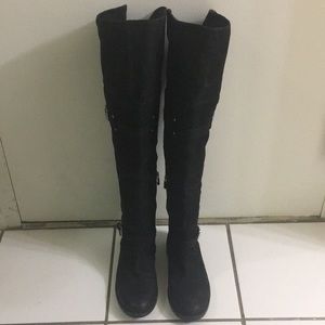 Vince Camuto Over the Knee Black Suede Boots